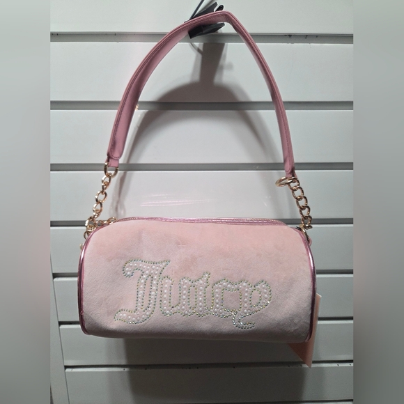 Juicy Couture | Blush Pink Barrel Bag with Pearl & Rhinestone Logo - Picture 1 of 10